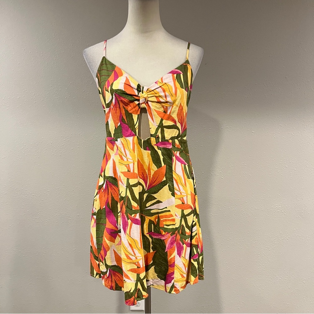 Rewind Tropical Print mini Sundress with straps‎ size large